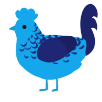 A sky and navy chicken with a half-lace pattern