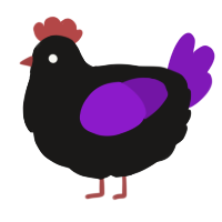 A sable and violet chicken
