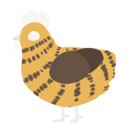 A honey and bark chicken with a bar pattern