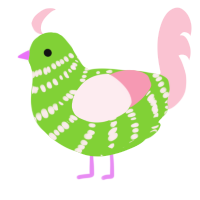 (unnamed), a grass and rose chicken with a bar pattern