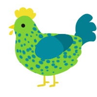 A grass and sea chicken with a speckle pattern