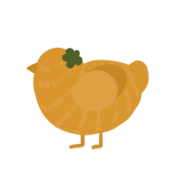 A orange chicken with a bar pattern