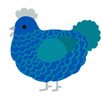 A ultramarine and sea chicken with a lace pattern