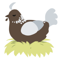 A bark and mist chicken with a neck-speckle pattern