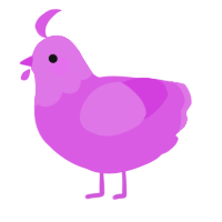 A orchid chicken with a head pattern
