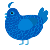 A ultramarine and sapphire chicken with a lace pattern