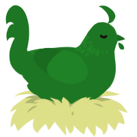 A leaf chicken with a neck-speckle pattern