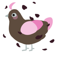 A bark and pink chicken
