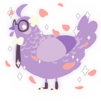 A lilac chicken with a half-lace pattern