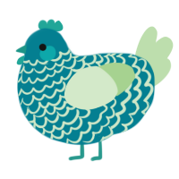 A sea and gluppy chicken with a lace pattern