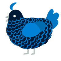 A tumblr and sapphire chicken with a lace pattern