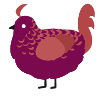 A wine and red chicken with a half-lace pattern
