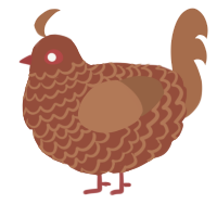 A russet and brown chicken with a lace pattern