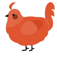 A vermilion chicken with a head pattern
