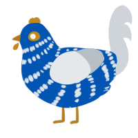 (unnamed), a ultramarine and mist chicken with a bar pattern