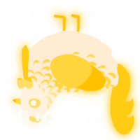 A cream and honey chicken with a half-lace pattern
