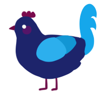 A navy and sky chicken