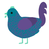A sea and overcast chicken with a double-lace pattern
