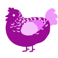 Thursday, a plum and lavender chicken with a half-lace pattern