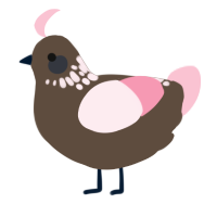 A bark and rose chicken with a neck-speckle pattern