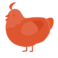 A vermilion chicken with a head pattern