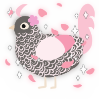 A grey and rose chicken with a double-lace pattern