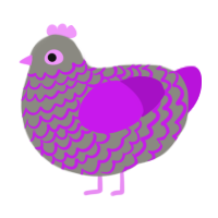 A ash and amethyst chicken with a lace pattern