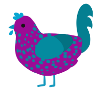 A plum and sea chicken with a speckle pattern