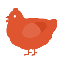 A vermilion chicken
