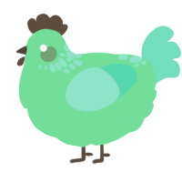A spring and mint chicken with a neck-speckle pattern
