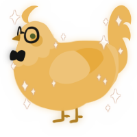 A honey chicken with a head pattern