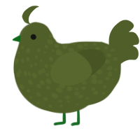 A olive chicken with a speckle pattern