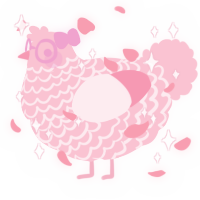 A rose chicken with a lace pattern