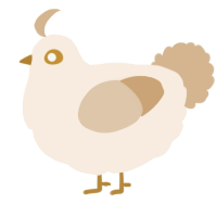 A cream and beige chicken