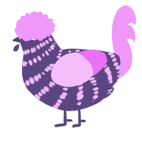 A overcast and lavender chicken with a bar pattern