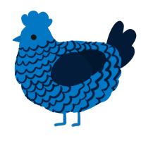 A sapphire and tumblr chicken with a lace pattern
