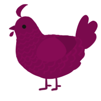A wine chicken with a lace pattern