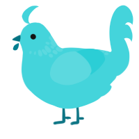 A aqua chicken with a neck-speckle pattern