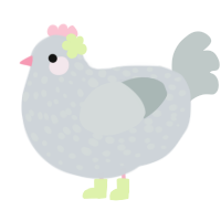 A mist and silver chicken with a speckle pattern