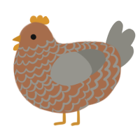 A brown and ash chicken with a lace pattern