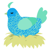 A sky and mint chicken with a double-lace pattern