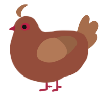 A russet and brown chicken