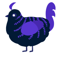A tumblr and indigo chicken with a half-bar pattern