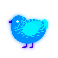 A sapphire and sky chicken with a half-lace pattern