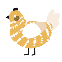 A honey and cream chicken with a bar pattern