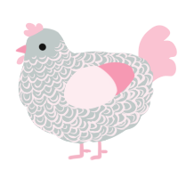 A silver and rose chicken with a double-lace pattern