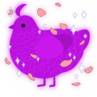 A amethyst chicken with a lace pattern