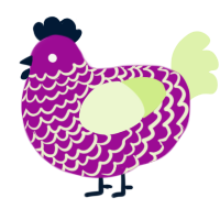A plum and apple chicken with a lace pattern