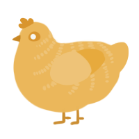 A honey chicken with a half-bar pattern