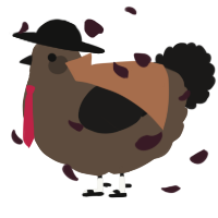 A bark and sable chicken